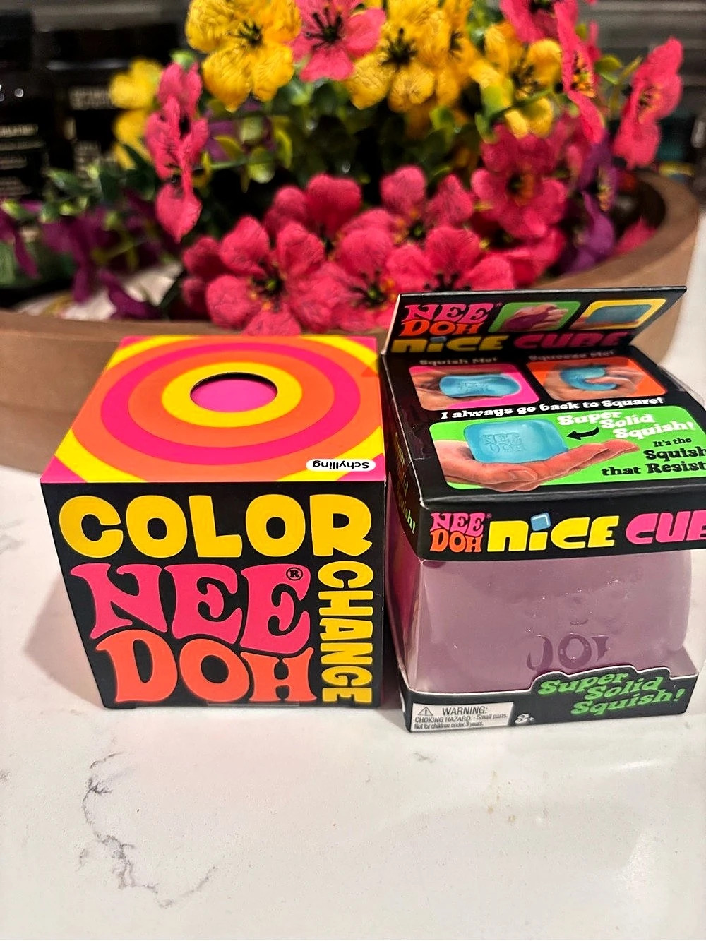 Schylling Color Change Nee Doh and Nee Doh Nice Cube Sensory Fidget Toy Set NWT